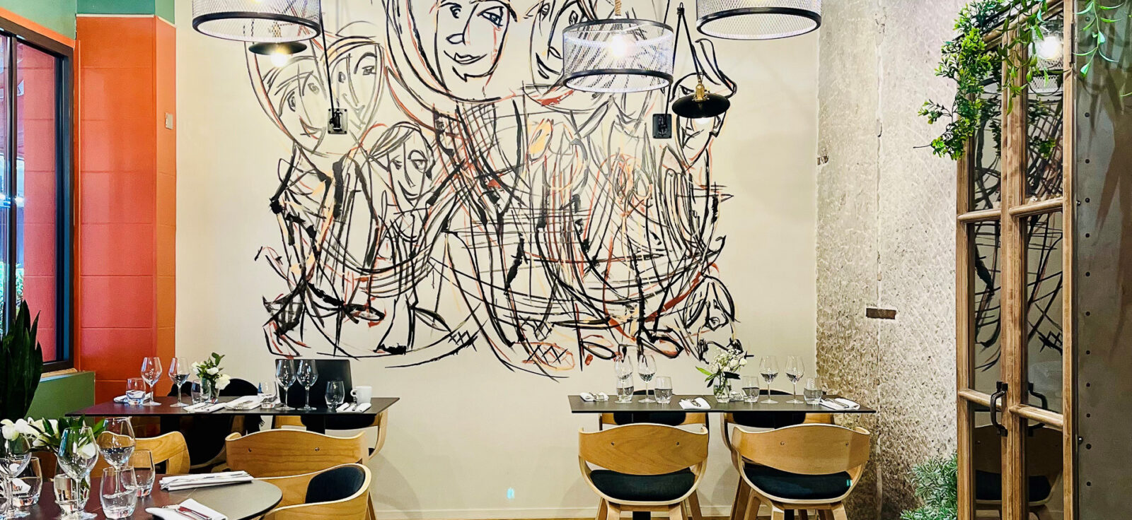 peinture murale dans un restaurant