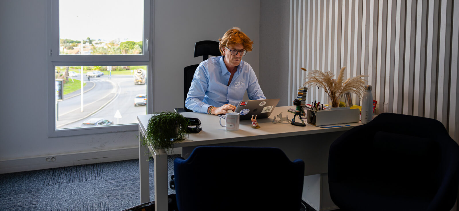 Franck Burtin dans son bureau