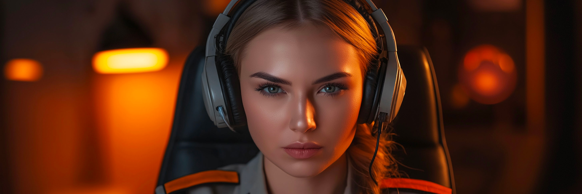 femme pilote de ligne casquée assise derrière un écran d'ordinateur