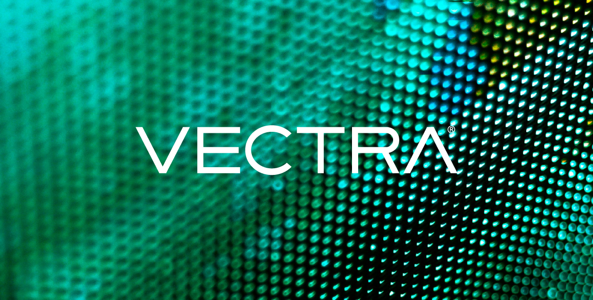 logo Vectra sur un fond abstrait stylisé vert