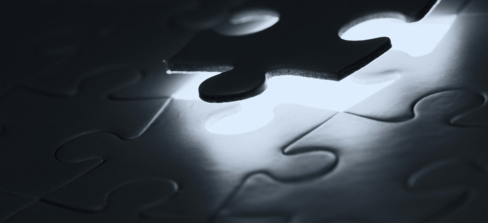 Zoom sur un puzzle en noir et blanc